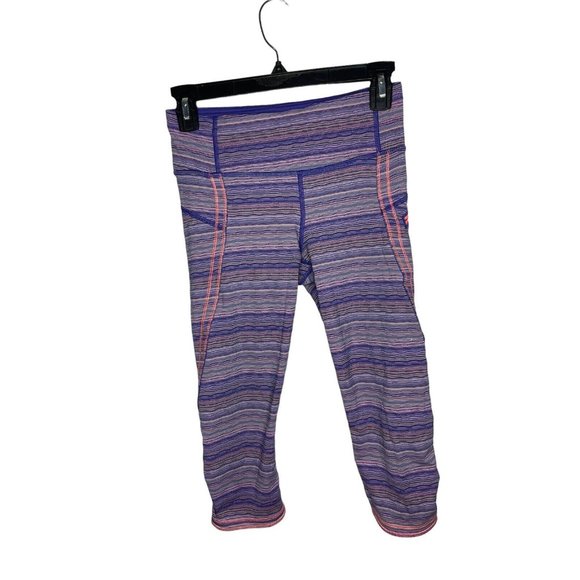 Lululemon Leggings Size 4 Purple‎ Run Top Speed Leggings Crop Space Dye Luxtreme - Picture 1 of 2